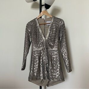Silver Sequin Romper